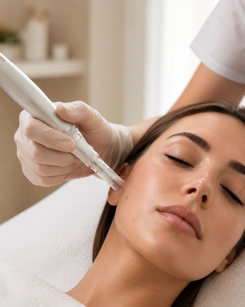 Microneedling im Gesicht